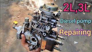 Toyota 2l t diesel pump repair  Toyota Hilux engine diesel pump repair [upl. by Goff]