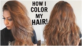 How I Dye My Hair Light Golden Brown at Home│How I Color My Hair From Dark To Light│DIY Root Touchup [upl. by Dric]