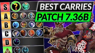 NEW CARRY TIER LIST Patch 736B  Best Position 1 Heroes RANKED  Dota Meta 2 Guide [upl. by Cutlor]