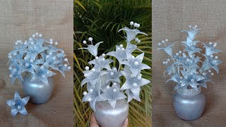 Easy to make flower from Foamiran and Pearl  DIY Foam Flowers [upl. by Fanchet]