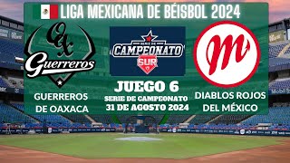 ⚾️Guerreros vs Diablos Rojos⚾️Donde Verlo EN VIVOLiga Mexicana de Beisbol Serie de Campeonato 2024 [upl. by Kciredec]