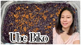 Ube biko how to cook an easy and simple recipe sticky ube biko paanomagluto ube bikobikorecipe [upl. by Eidnim988]