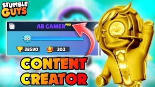 How To Become A Content Creator Of StumbleGuys  how to be content creator in stumble guys [upl. by Ynotna]