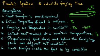 Food Freezing  Estimate freezing time using Planks equation [upl. by Akeim386]