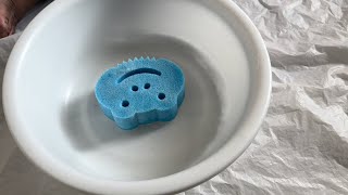 ASMR Soapy Slicing and Sponge Ripping [upl. by Iuqcaj]