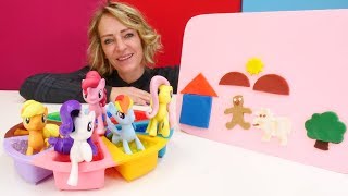 Nicoles Spielzeug Kindergarten  Die kleine Ponys kneten mit PlayDoh [upl. by Laurence]