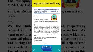 Write an application to the Principal of your school seeking permission to go on a Study Tour [upl. by Pearl]