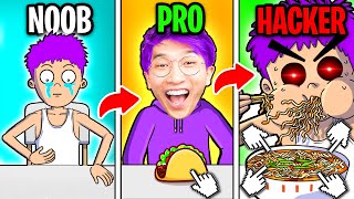 Can We Eat 999999999 FOOD In FOOD FIGHTER CLICKER NOOB vs PRO vs HACKER [upl. by Korie]