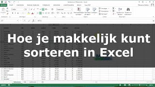 Hoe je makkelijk kunt sorteren in Excel [upl. by Aleunam]