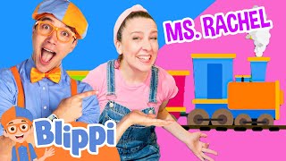 Blippi and Ms Rachel Choo Choo Train Play  Vehicles For Toddlers  Educational Videos For Kids [upl. by Aihsatsan215]