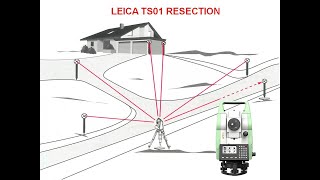 Leica Total Station TS01 Resection  Free Station [upl. by Three361]