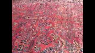 Antique Sarouk rug carpet 10 x 16 Gorgeous and in great condition [upl. by Aihsemaj]