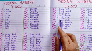 Ordinal numbers  1 to 100 ordinal numbers spelling  ordinal numbers name first 🥇 second 🥈 [upl. by Telfer]