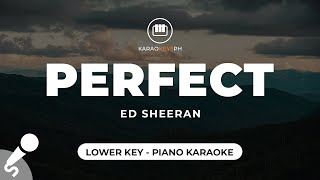 Perfect  Ed Sheeran Lower Key  Piano Karaoke [upl. by Selmner889]