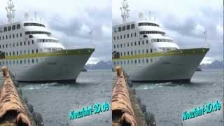 3DVideo Kreuzfahrtschiff MS Hamburg in Honnigsvag  Nordkap Norwegen am 14062012 [upl. by Johanna]