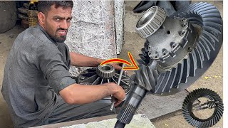 How to Hino Truck pinion and Gear Ring Replace The Sound is The Differential Gears  Gear Repair [upl. by Hgeilyak]