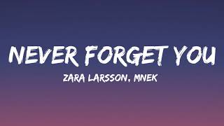 Zara Larsson MNEK  Never Forget You Lyrics [upl. by Gemini]