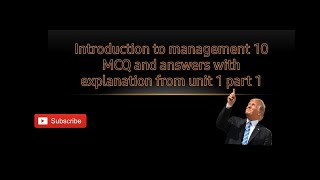 Principle of management MCQ questions and answer from unit 1 part 1 [upl. by Gregson]