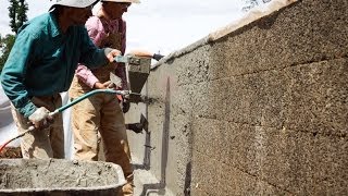 FasWall Sustainable Home Construction With A Mortar Sprayer and HERBCRETE Stucco Core MIx [upl. by Raffin480]