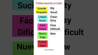 Opuestos en Inglés Palabras antónimas que debes conocer ingles [upl. by Adikram338]