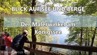 Blick auf See und Berge Der Malerwinkel am Königssee  Nationalpark Berchtesgaden  Bayern Germany [upl. by Amabelle962]