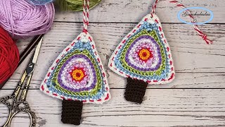 🎄TUTORIAL ÁRBOL de NAVIDAD 🎄 a CROCHET o GANCHILLO  Adorno Arbolito Navideño Multicolor [upl. by Enelyw]