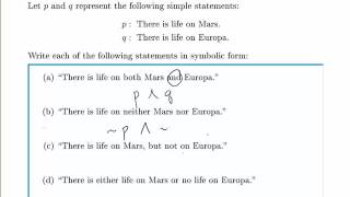 Logic Example Translating to Symbolic Form [upl. by Namyl]