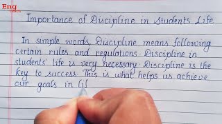 Essay on Importance of Discipline in Students life  English essay handwriting writing Eng Teach [upl. by Lamag]