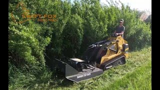 Mini Skid Steer Brush Cutter Demo by Swift Fox Industries [upl. by Nirre360]