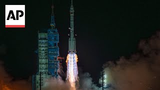 China launches new crew to its orbiting space station [upl. by Amek149]