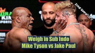 Jake Paul di Tampr Mike Tyson saat Face off  Penimbangan Mike Tyson VS Jake Paul Sub Indo [upl. by Poore]