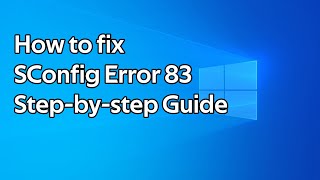 How to fix SConfig error 83 [upl. by Aanas767]