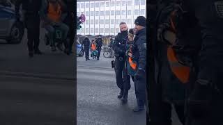 Bizarre moment Just Stop Oil protester sat on toy tractor is lifted by police 🚜 [upl. by Hama]