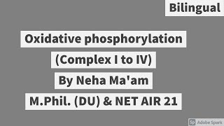 Oxidative phosphorylation  Bilingual  CSIR NET Life Sciences  Msc  Respiration  Bioenergetics [upl. by Row533]