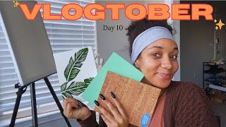 VLOGTOBER Day 10 PAINTING  Mixed Media Collage  Michael’s Haul amp More ART VLOG [upl. by Apicella]