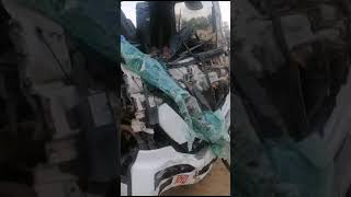 truck man hits a big elephant in Botswana pandamatenga road wildlife accident wildanimals [upl. by Froh]