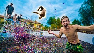 25 MILLION Orbeez Foam Pit VS Trampoline  Challenge [upl. by Froemming]