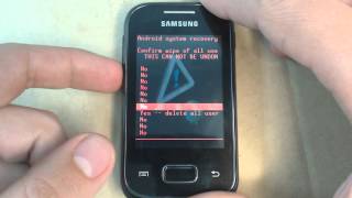 Samsung Galaxy Pocket S5300  How to reset  Como restablecer datos de fabrica [upl. by Nerw]