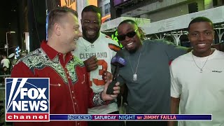 Watch Jimmy Failla hits Times Square to ask people if Trump or Kamala will win [upl. by Ethe]