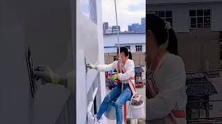 Exterior walls decorations construction work shorts viralvideo trending travel short [upl. by Yruama]