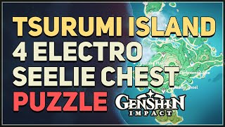 Tsurumi Island 4 Electro Seelie Chest Puzzle Genshin Impact [upl. by Aerb]