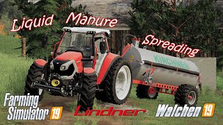 FS19  Liquid manure spreading with Lindner Lintrac 110  Walchen 2k19 [upl. by Akayas]