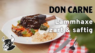 Geschmorte Lammhaxe  saftig amp zart  Rezept  DON CARNE [upl. by Zaccaria]