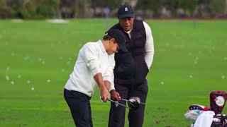 TIGER WOODS  CHARLIE WOODS  RANGE SESSION  PNC Championship 2022 [upl. by Anaderol365]