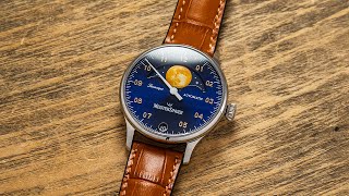 A Moonphase with One Hand  The Meistersinger Lunascope Sunburst Blue [upl. by Russel]