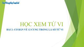 HỌC XEM TỬ VI BÀI 2 GIỚI THIỆU 12 CUNG TRONG LÁ SỐ [upl. by Meer]