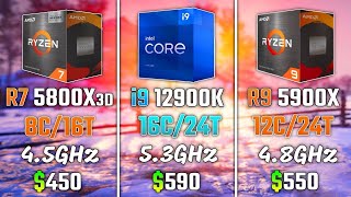 RYZEN 7 5800X3D vs i912900K vs RYZEN 9 5900X  Test in 5 Games  1440p [upl. by Nodrog]