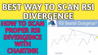 How To Scan RSI Divergence With Chartink [upl. by Oettam278]