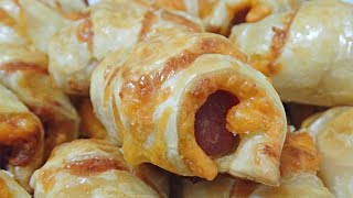 RECETTE APÉRO ROULÉS FEUILLETÉS SAUCISSES FROMAGE CHEDDAR  Rims Cook [upl. by Alverson940]