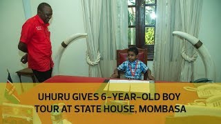 Uhuru gives 6yearold boy tour at State House Mombasa [upl. by Assenyl861]